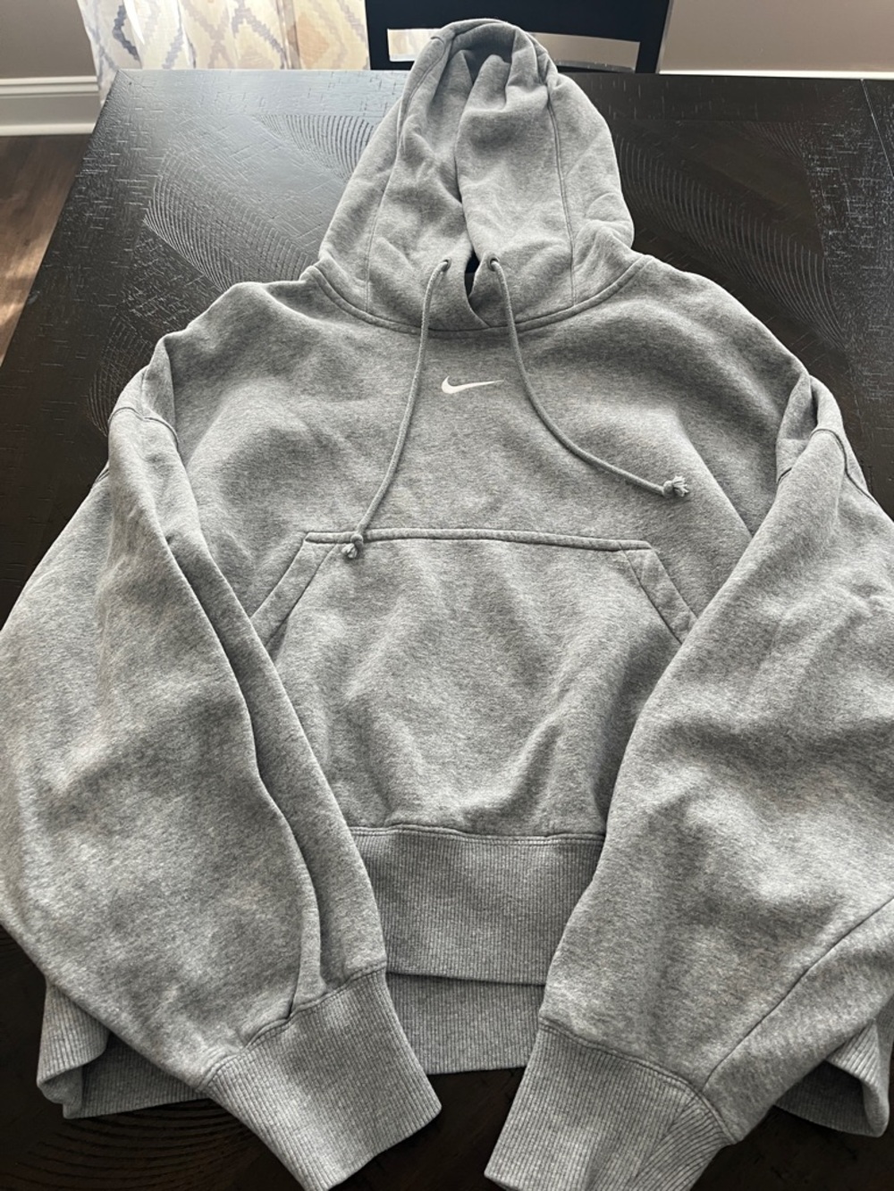Nike Gray Pullover Hoodie with White Swoosh